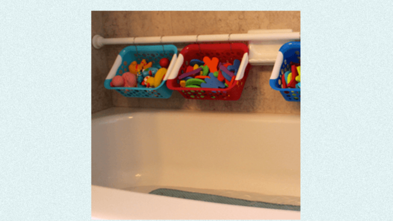 DIY Self-Draining Bath Toy Storage - Benchmark
